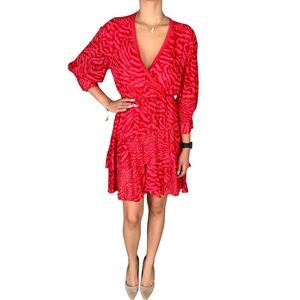 🆕 ALL SAINTS Keva Red Mini Dress Ruffled